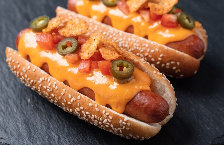 Placeholder photograph representing Mexican-style hot dogs